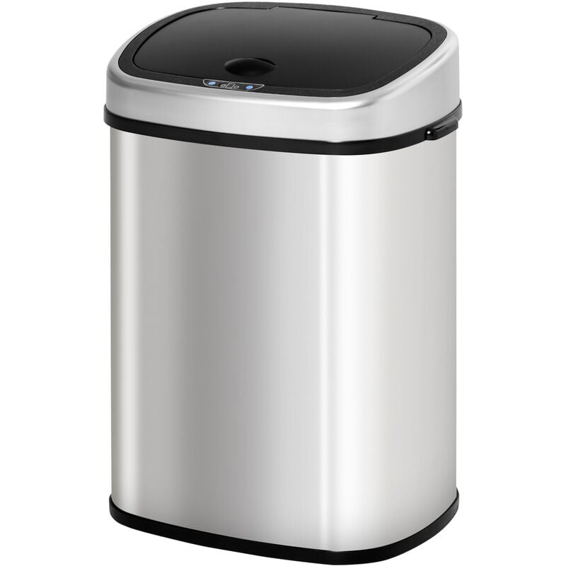 HOMCOM Automatic Sensor Dustbin, Stainless Steel, Battery Powered - Black