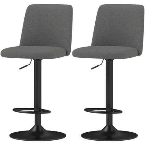 HOMCOM Set 2 Sgabelli da Cucina Girevoli ad Altezza Regolabile Grigio Scuro