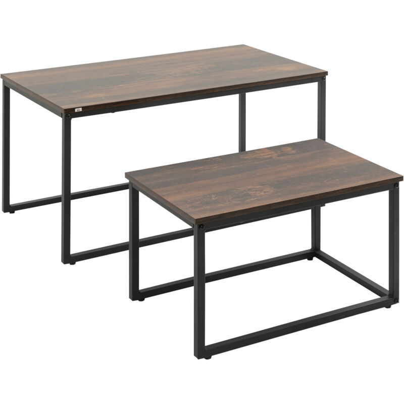 Set 2 Tavolini Da Salotto Estraibili - Struttura Acciaio E Piano Legno | Moderni E Salvaspazio - Foto 4