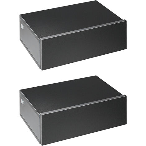 HOMCOM set de 2 mesitas de noche flotantes con 1 cajón diseño montado en la pared estilo moderno para dormitorio 40x30x15 cm negro