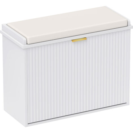 HOMCOM Shoe Storage Bench with Cushion and Flip-Drawer 62x26x47.5cm White