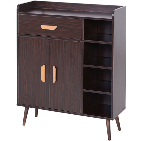main image of "HOMCOM Side Cabinet Storage Unit Home Furniture Sideboard Organiser Walnut"