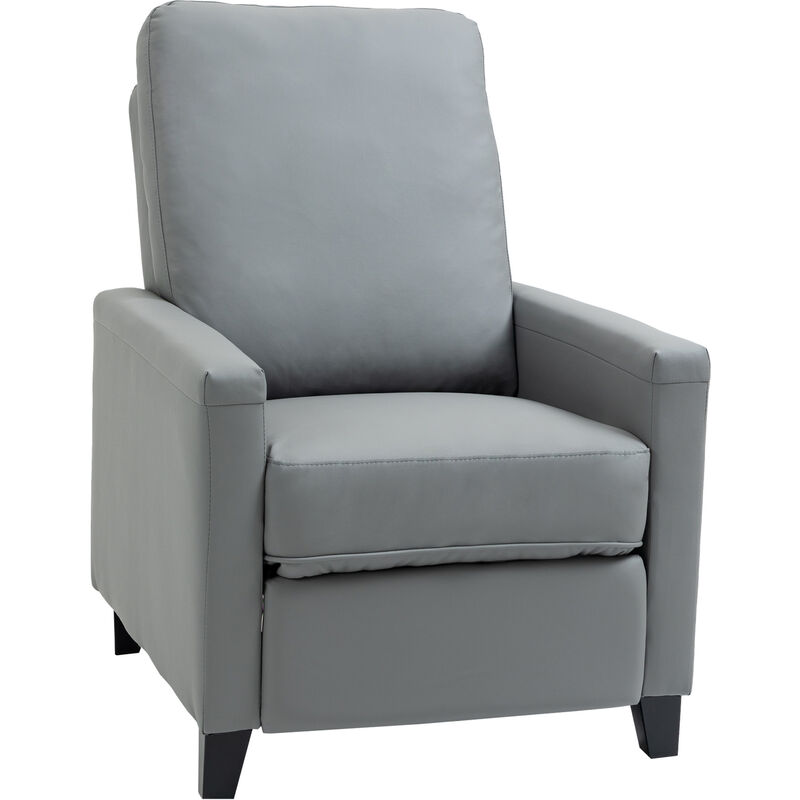 

Sillón Relax Reclinable hasta 140° Tapizado en PU con Reposapiés Retráctil Asiento y Respaldo Acolchados para Salón Oficina Dormitorio 70,5x86x99 cm