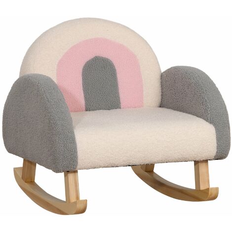 HOMCOM sillón infantil mini sofá para niños de +3 años con asiento acolchado reposabrazos y estructura de madera carga máx. de 45 kg 50x45x44 cm Gris