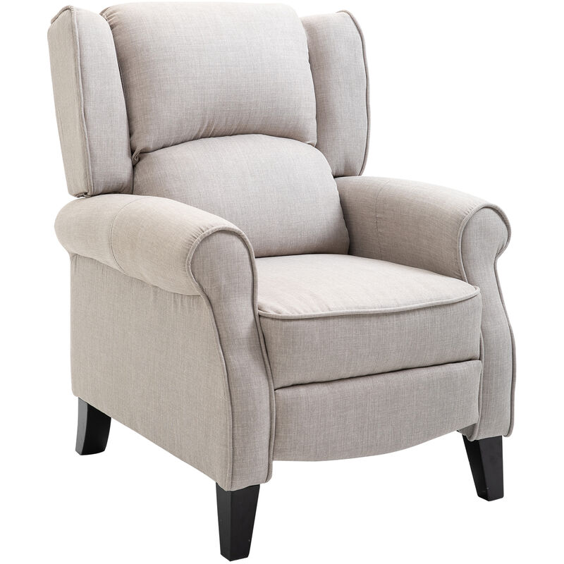 

Sillón Relax con Reclinación Manual con Reposapiés Retráctil Arpillera - Gris Claro