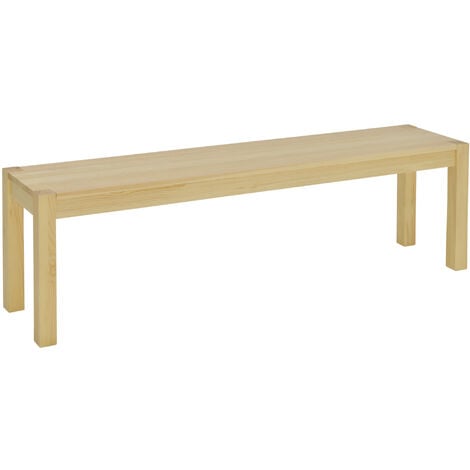 HOMCOM Sitzbank 3-Sitzer Holzbank Küchenbank im Landhaus-Stil, Essbank für Wohnzimmer, Küche, Eingang, Kiefernholz, bis 330 kg belastbar, 150 x 33 x 45 cm, Natur