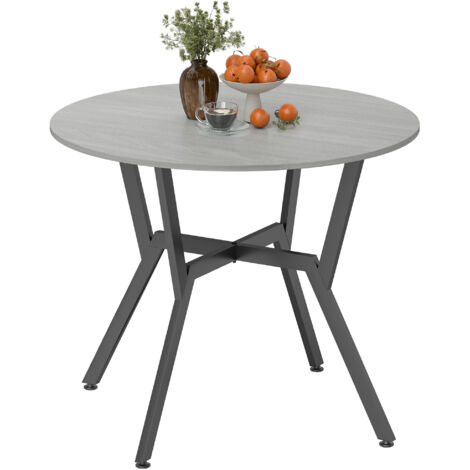 HOMCOM Small Kitchen Table with Black Steel Legs, Dining Table, Grey