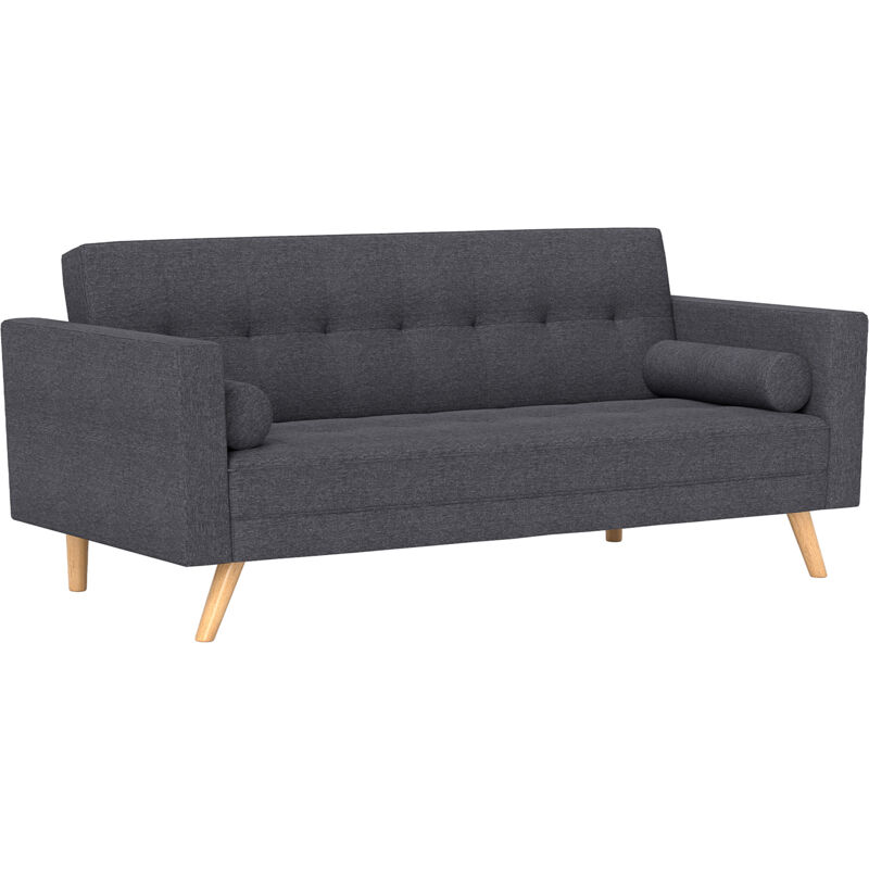 

Sofá de 3 Plazas Cama Individual con Reposabrazos Patas Elevadas 187x90x86,5 Gris - Grey