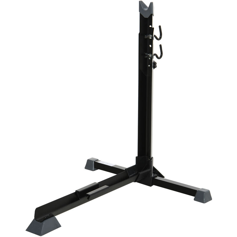 

Soporte para Colocar Bicicleta en Vertical Altura Ajustable 66x56x63-77,5 Negro - Negro