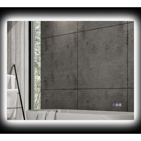 HOMCOM Specchio Bagno LED Anticondensa in Vetro e Lega di Alluminio 80x60x4 cm