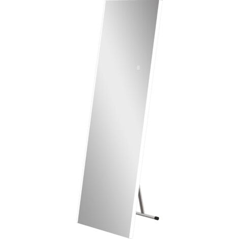 Vlsrka Specchio da terra Specchio con Luci Specchio da parete grande lungo  Moderno LED Specchio per Camera da Letto Bagno o Soggiorno Rettangolare  Colore Nero 160 x 50 cm : .it: Casa