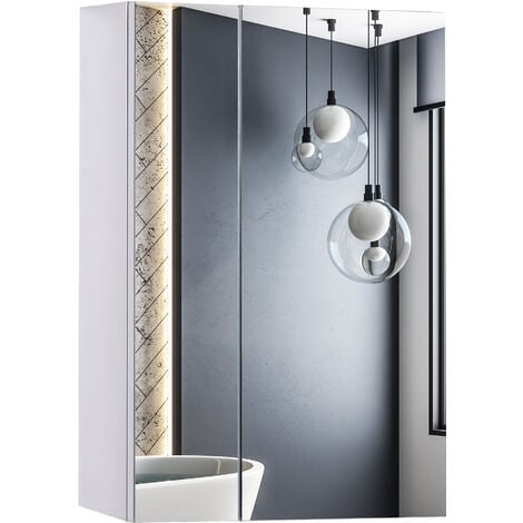 main image of "HOMCOM Stainless Steel Wall mounted Bathroom Mirror Cabinet Double Doors 430W (mm)"