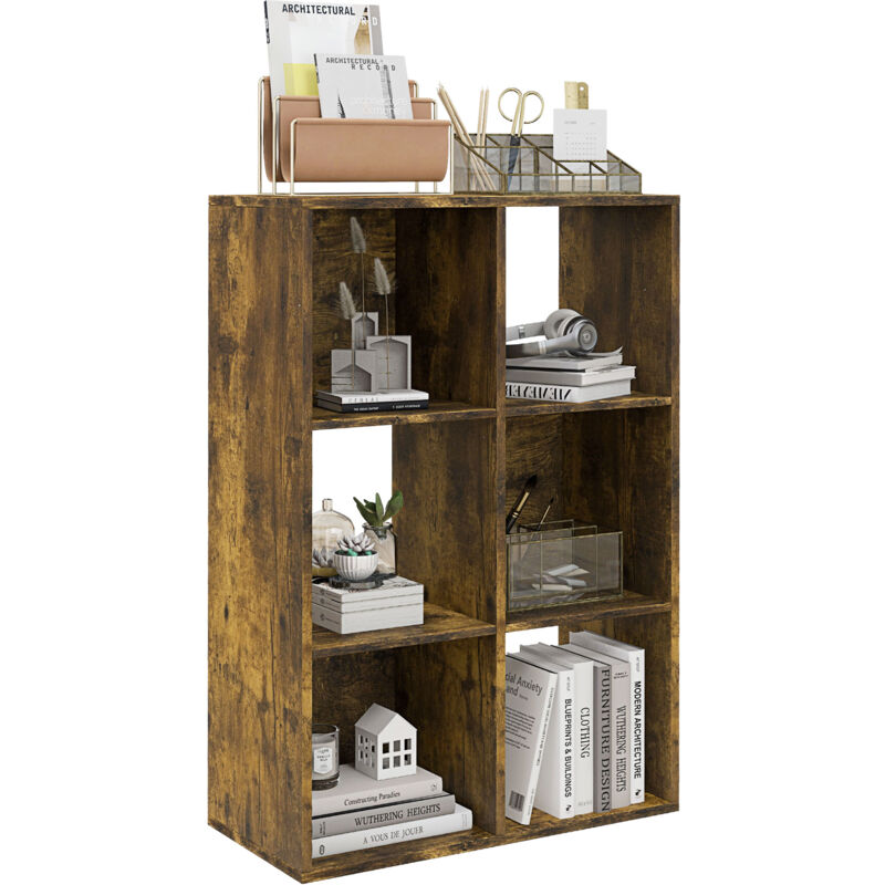 Homcom - Storage Cabinet Bookcase 6 Cube For Home Office