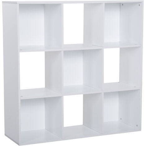 Homcom 9 Cube Storage Unit Cabinet, 9 Cube Bookcase Black And White