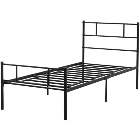 HOMCOM Struttura Letto Una Piazza in Acciaio 95x211x100cm con Doghe e Testiera