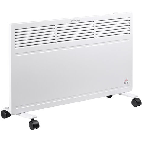 main image of "HOMCOM Stylish Slimline Freestanding Radiator Heater Adjustable Thermostat White"