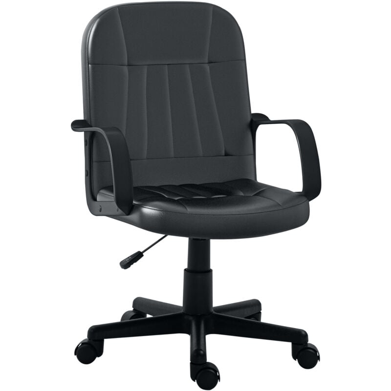 HOMCOM Swivel Executive Chair PU Leather Computer Desk Chair Office Furniture Black