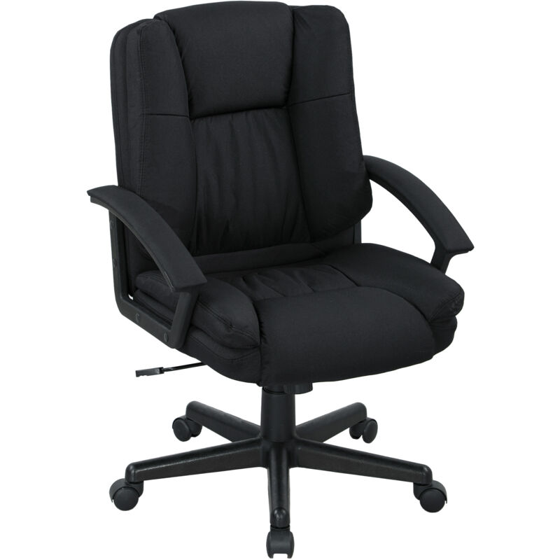 Homcom - Swivel Executive Office Chair Mid Back Chair w/ Arm, Black