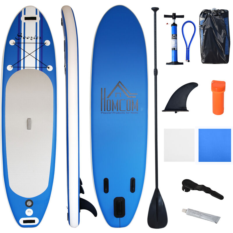 Homcom - Tabla De Paddle Surf Hinchable Con Remo Ajustable Bomba Bolsa Y Kit De Reparación