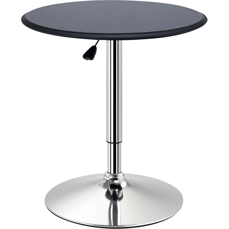 HOMCOM Table de Bar Table Bistro Mange-debout Chic Style Contemporain Table Ronde Hauteur réglable 67-93 cm Ø 63 cm Plateau pivotant 360° métal
