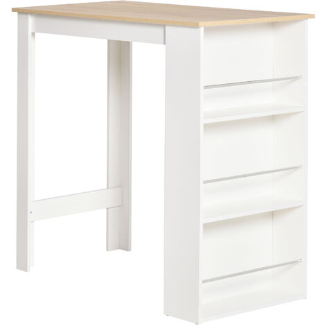 Table de bar avec rangement 3 étagères