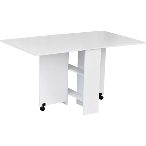 Table pliable mobile 140L x 80l x 74H cm coloris chêne