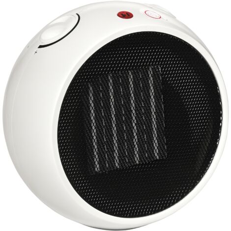 HOMCOM Table Top Space Heater, Ceramic Electric Heater with 3 Heating Mode White