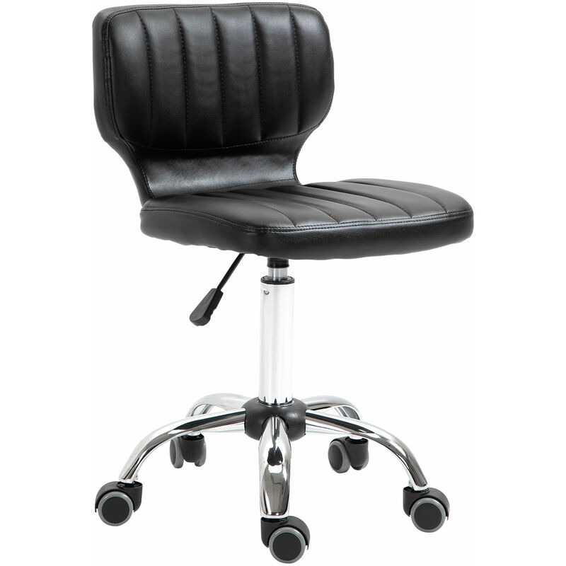 Homcom - Tabouret de massage - tabouret de travail pivotant 360° - hauteur assise réglable 47-62 cm - revêtement synthétique matelassé noir métal