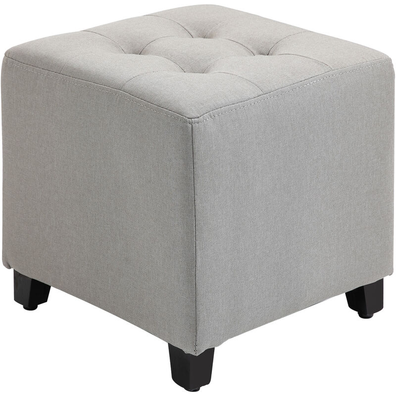 

Taburete Otomana Reposapiés Acolchado Patas Madera Maciza 35x35x35cm Gris Claro - Gris Claro