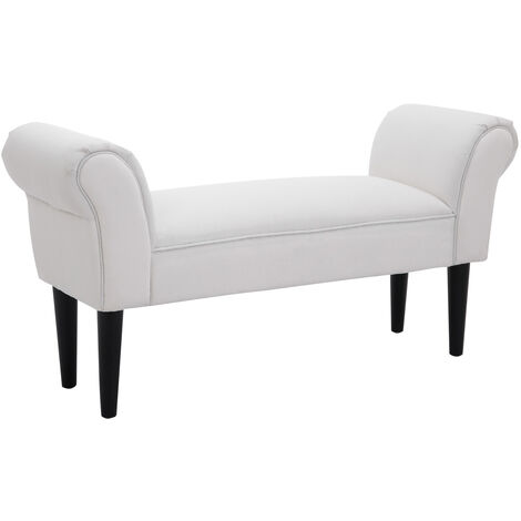HOMCOM Taburete Pie de Cama Banqueta con Brazos Tapizada Banco de Dormitorio Recibidor