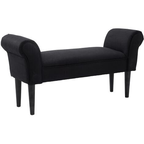 HOMCOM Taburete Pie de Cama Banqueta con Brazos Tapizada Banco de Dormitorio Recibidor