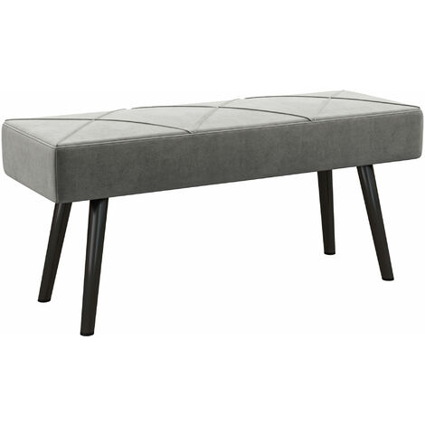 HOMCOM taburete pie de cama multifuncional banco pie de cama moderno banco dormitorio con pies de acero y asiento acolchado carga 120 kg 100x36x45 cm