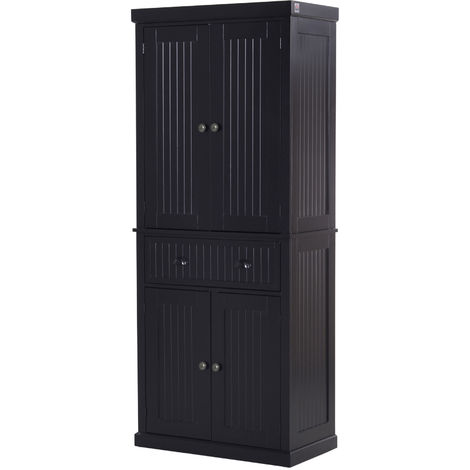 main image of "HOMCOM Tall Kitchen Storage Cabinet Cupboard Organiser Home Furniture Black"