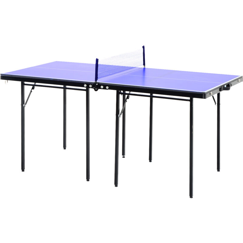 Tavolino da Ping Pong Pieghevole in Legno MDF 153 x 76.5 x 67cm Blu e Nero - Homcom