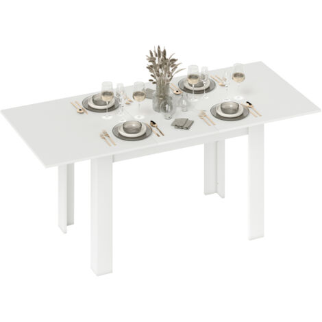 HOMCOM Tavolo da Pranzo Allungabile da 6-8 Posti, 140-180 x 80 cm, Bianco