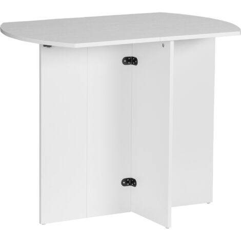 HOMCOM Tavolo da Pranzo Pieghevole Salvaspazio in Legno, 90x60x74cm, Bianco