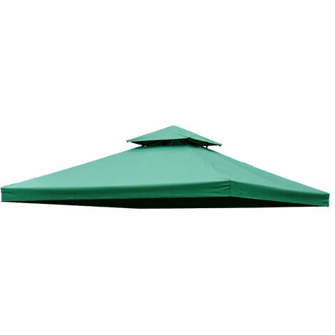 Homcom – Toile pour tonnelle 3 x 3 m – Toile imperméable en polyester 180 g/m² – Compatible pavillons métal 9 m² – Vert foncé