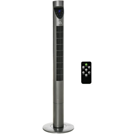 HOMCOM Tower Fan Cooling with Ionizer, Air Filter, Oscillating, Timer, Grey