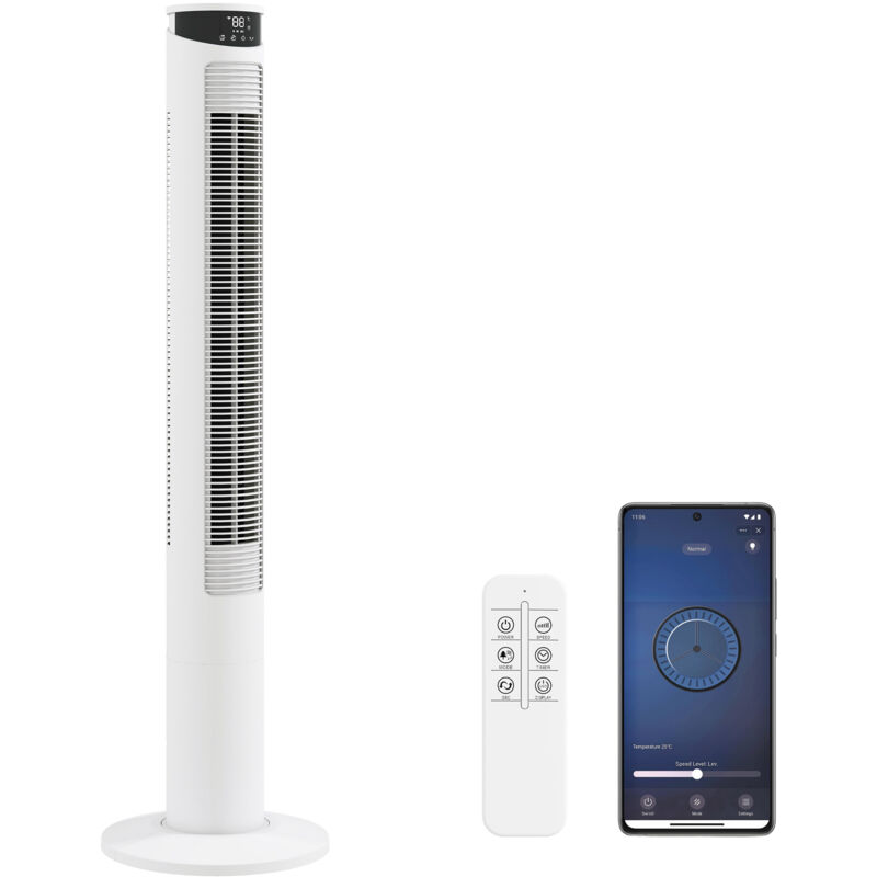 Image of HOMCOM Tower Fan with WiFi Control&hellip;