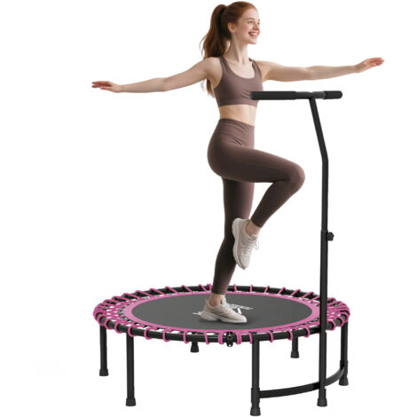 HOMCOM Trampoline Outdoor Bouncer Jumper Adjustable Handle, Pink