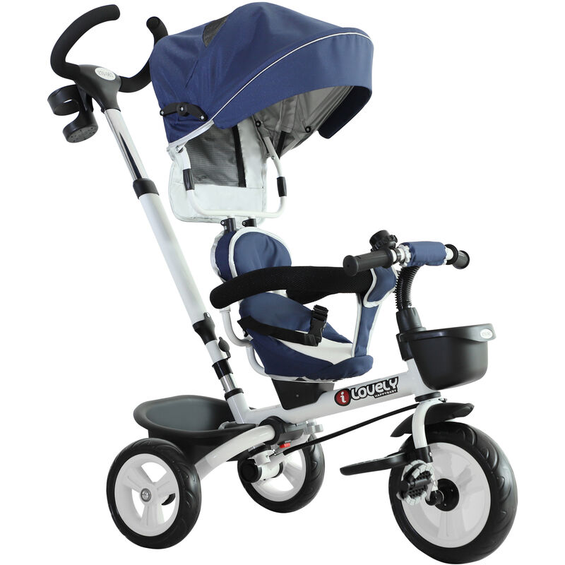 

Triciclo Bebé 4 en 1 Trike Bicicletas para Niños +18 Mes Evolutivo - Azul