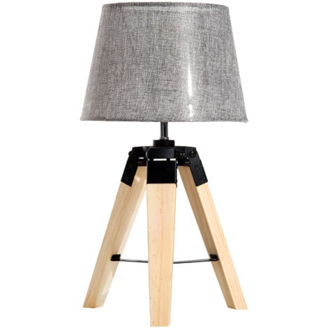 HOMCOM Tripod Table Lamp Living Room Night Lighting Bedside Desk Decor