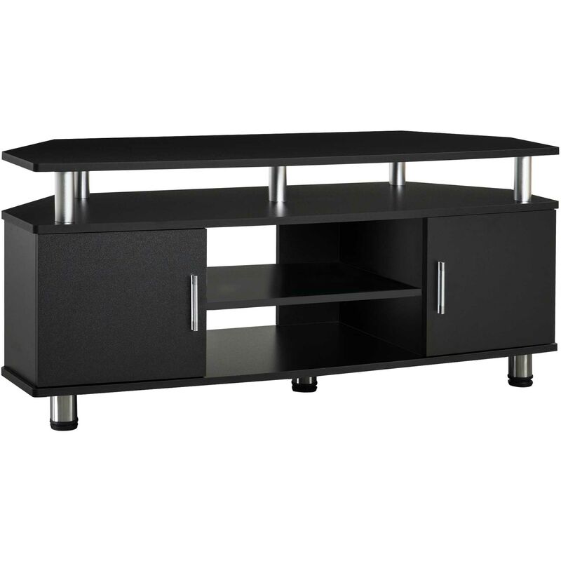 TV Unit Cabinet for TVs up to 55 Inches with Storage Shelves and Cupboard, Entertainment Center for Living Room, Black - Homcom