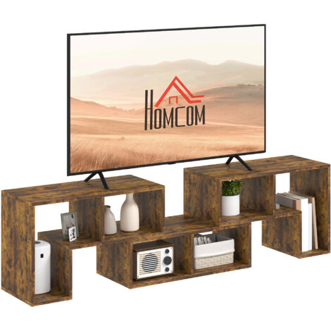 HOMCOM TV Unit for TVs up to 75 Inches, Free Combination TV Stand, Brown