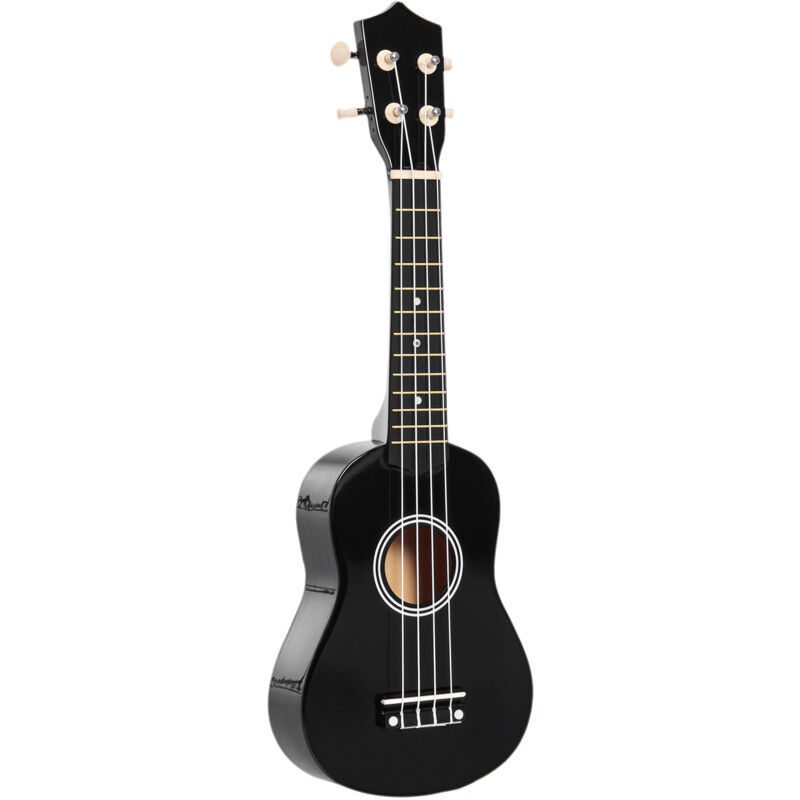 

Ukelele 21 Pulgada Ukelele Soprano de Iniciación para Principiantes Cuerda Nylon - Negro