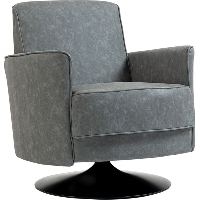 Homcom Upholstered PU Leather Armchair for Living Room, Grey