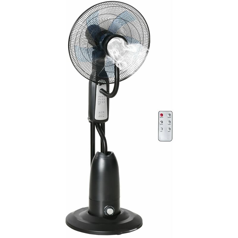 Homcom - Ventilateur sur pied 90W 3 vitesses D44,5cm Noir