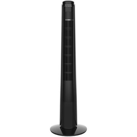 HOMCOM Ventilateur colonne tour oscillant 50 W ultra silencieux télécommande incluse minuterie 3 modes 3 vitesses Ø 27 x 92 cm noir - Noir