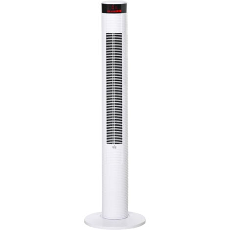 HOMCOM Ventilatore a Colonna con Telecomando Pannello LED 3 Velocità 4 Modalità
