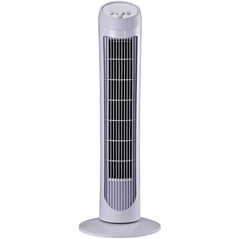 HOMCOM Ventilatore a Colonna Oscillante da 45W a 3 Velocità in ABS Bianco